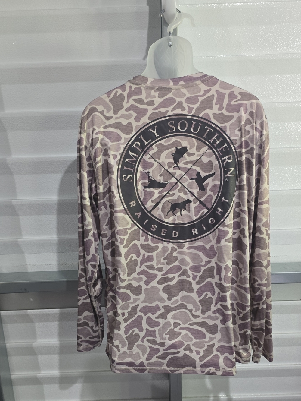 Simply Southern Men's Long-Sleeve Camo Logo Shirt - Raised Right Size 2XL